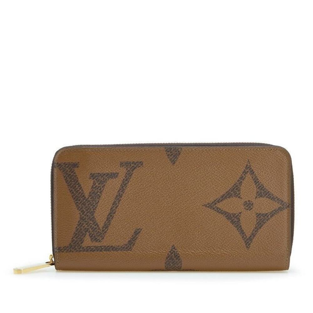 Louis Vuitton Monogram Giant Reverse Zippy Wallet Brown